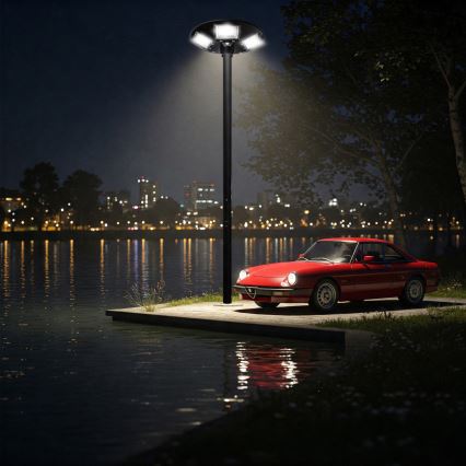 Dimmbare LED-Solar-Straßenlaterne mit Sensor LED/22W/6V 18000 mAh 6500K IP65 schwarz + Fernbedienung