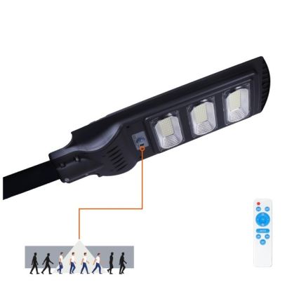 Dimmbare LED-Solarstraßenlampe mit Bewegungs- und Dämmerungssensor URBI LED/8W/3,2V 6500K IP54 10000 mAh + Fernbedienung