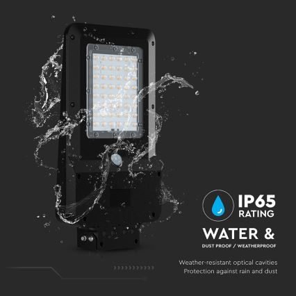 LED-Solar-Straßenleuchte mit Sensor, LED/20W/7,4V, IP65, 5400 mAh