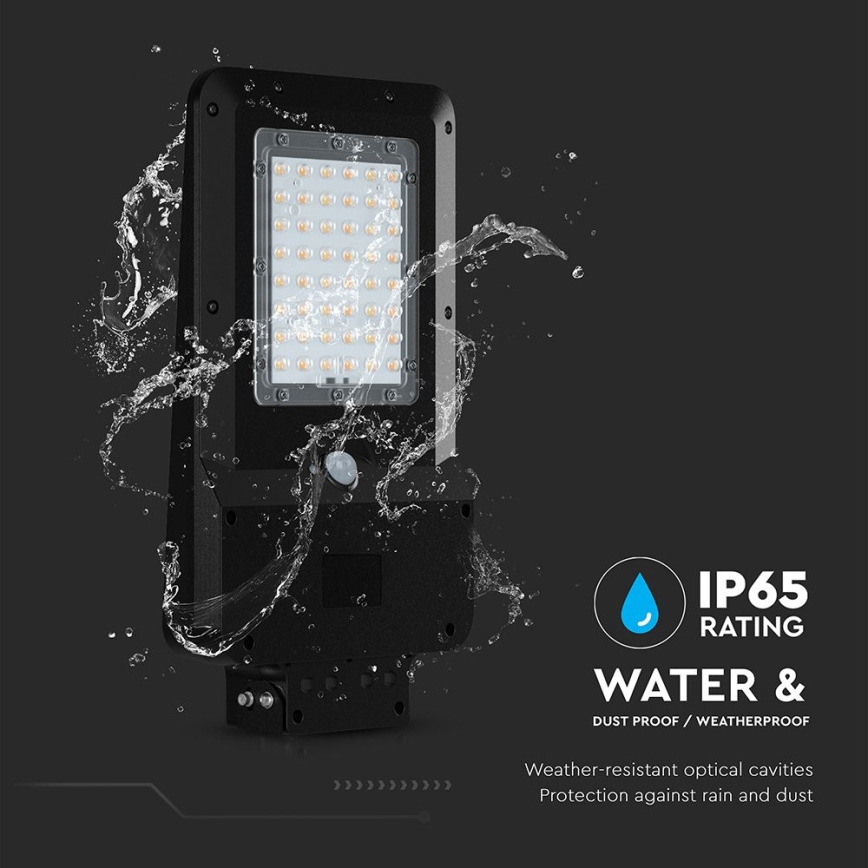 LED-Solar-Straßenleuchte mit Sensor, LED/20W/7,4V, IP65, 5400 mAh