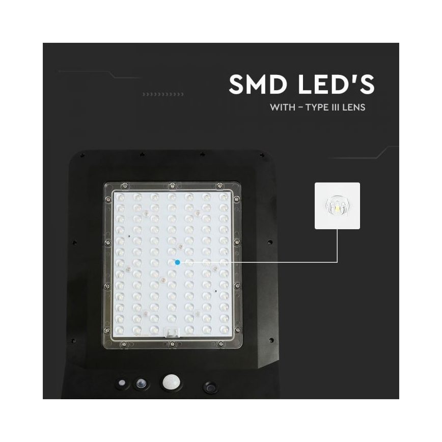 LED Solar-Straßenleuchte mit Sensor LED/40W/9,6V IP65 6000K 12000 mAh + Fernbedienung