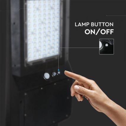 LED Solar-Straßenleuchte mit Sensor LED/40W/9,6V IP65 6000K 12000 mAh + Fernbedienung