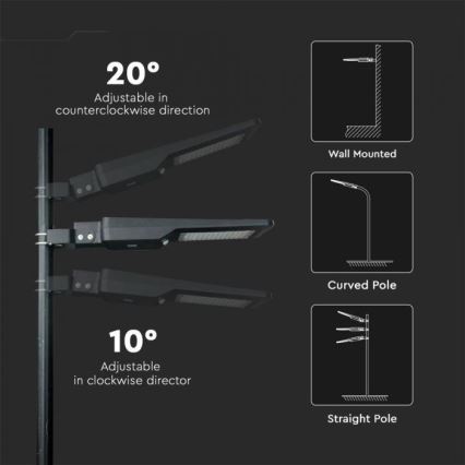 LED Solar-Straßenleuchte mit Sensor LED/40W/9,6V IP65 6000K 12000 mAh + Fernbedienung