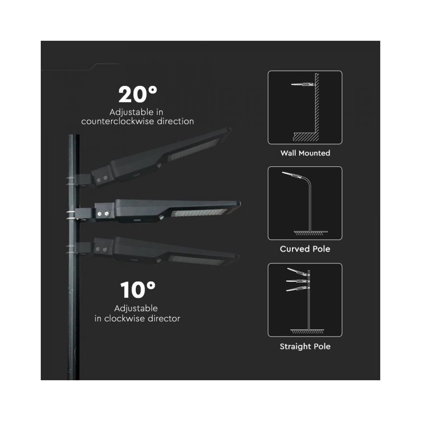 LED Solar-Straßenleuchte mit Sensor LED/40W/9,6V IP65 6000K 12000 mAh + Fernbedienung