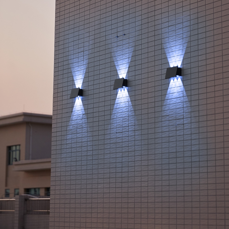 LED Solar-Wandleuchte ALF LED/4W/1200 mAh 6000K IP54 schwarz