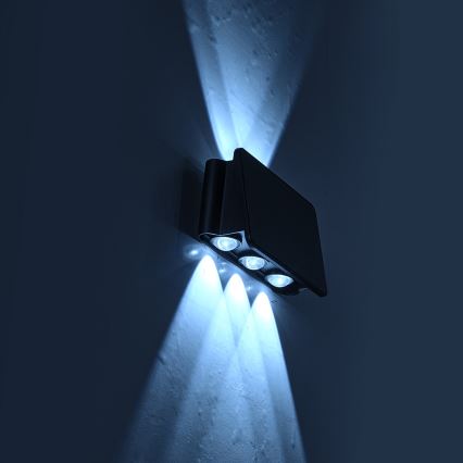 LED Solar-Wandleuchte ALF LED/4W/1200 mAh 6000K IP54 schwarz