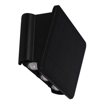 LED Solar-Wandleuchte ALF LED/4W/1300 mAh 3000K IP54 Schwarz