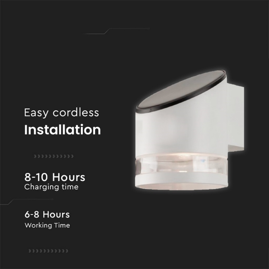 LED-Solar-Wandleuchte für den Außenbereich LED/1W/3,7V 3000K IP54 weiß