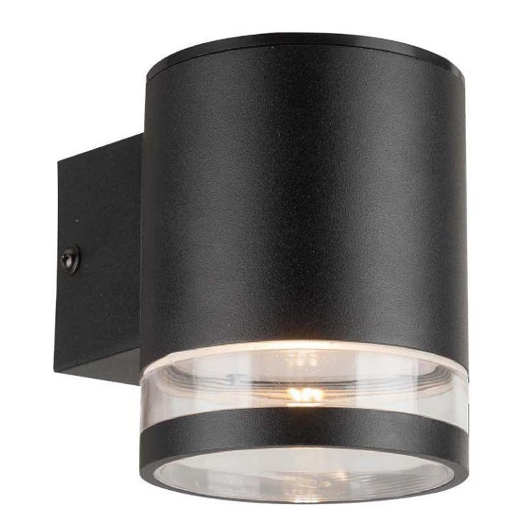 LED-Solar-Wandleuchte für den Außenbereich mit Sensor LED/1W/3,7V 3000K IP54 schwarz