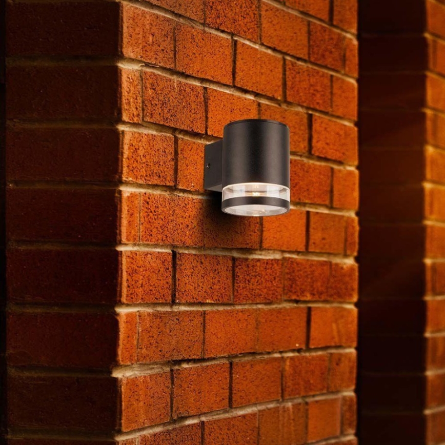 LED-Solar-Wandleuchte für den Außenbereich mit Sensor LED/1W/3,7V 3000K IP54 schwarz