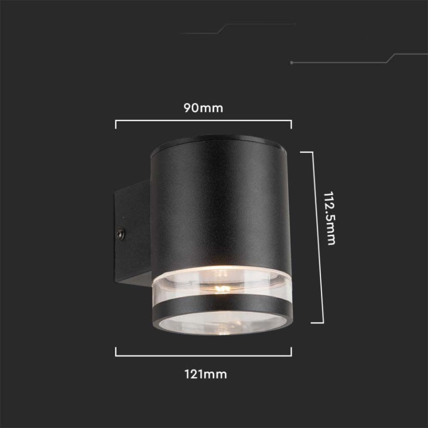 LED-Solar-Wandleuchte für den Außenbereich mit Sensor LED/1W/3,7V 3000K IP54 schwarz