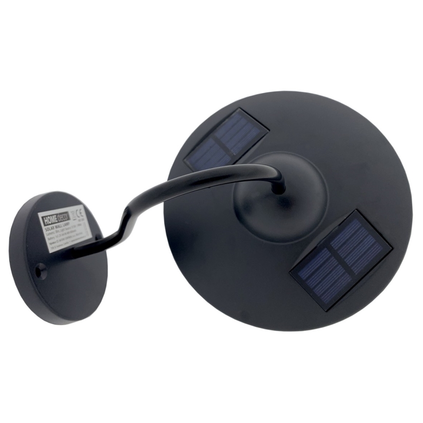 LED Solar-Wandleuchte LED/0,5W/1,2V 600 mAh IP44 schwarz