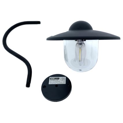 LED Solar-Wandleuchte LED/0,5W/1,2V 600 mAh IP44 schwarz