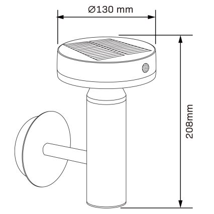 LED Solar-Wandleuchte mit Sensor GWINEA LED/4,5W/3,7V 2000 mAh IP44 Schwarz