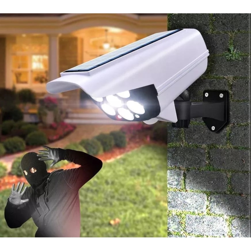 LED Solar-Attrappe einer Sicherheitskamera mit Sensor KAMERA LED/1W/3,7V 1200 mAh IP44 + Fernbedienung
