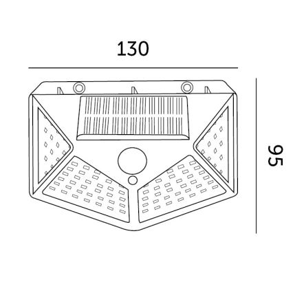 LED Solar-Wandleuchte mit Sensor LED/1W/3,7V 6500K IP44 1200 mAh