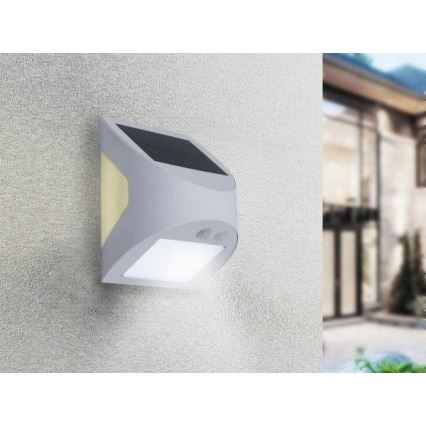 LED-Solar-Wandleuchte mit Sensor LED/3W/3,7V 3000/4000K 1200 mAh IP54 weiß
