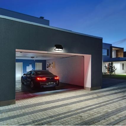 LED-Solar-Wandleuchte mit Sensor LED/7W/3,7V 4000K IP65 schwarz