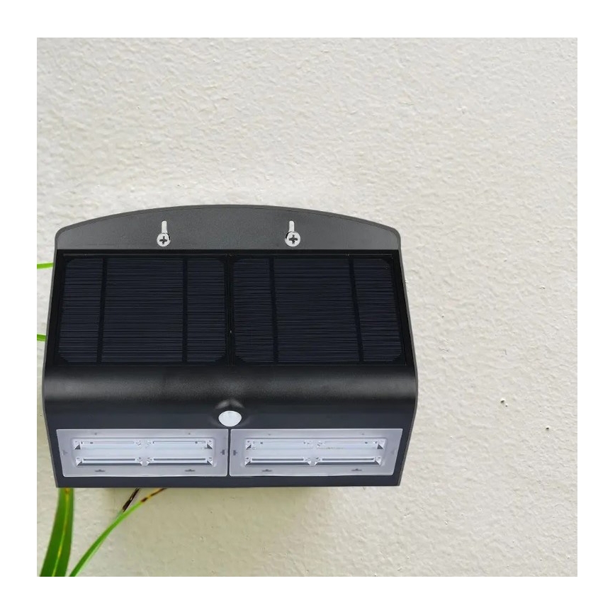 LED-Solar-Wandleuchte mit Sensor LED/7W/3,7V 4000K IP65 schwarz