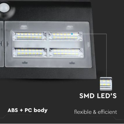 LED-Solar-Wandleuchte mit Sensor LED/7W/3,7V 4000K IP65 schwarz
