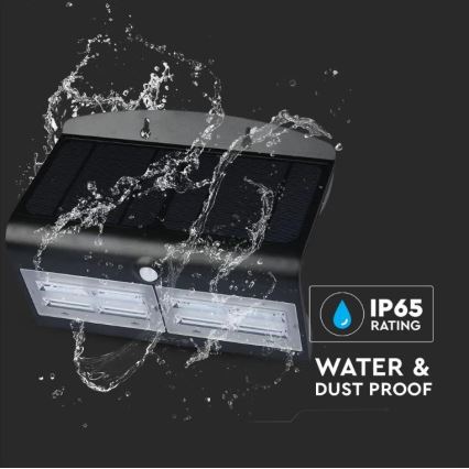 LED-Solar-Wandleuchte mit Sensor LED/7W/3,7V 4000K IP65 schwarz