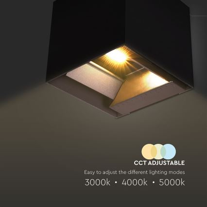LED Solar-Wandleuchte mit Sensor LED/9W/3,7V 3000/4000/5000K 2600 mAh IP65 Schwarz
