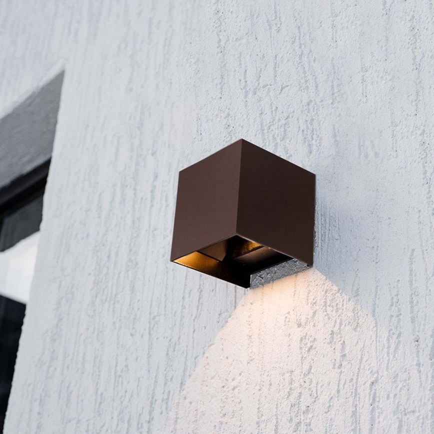 LED Solar-Wandleuchte mit Sensor LED/9W/3,7V 3000/4000/5000K 2600 mAh IP65 Braun