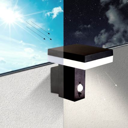 LED Solar-Wandleuchte mit Sensor SOLARIS2 LED/5,5W/3,7V 4000K IP44 2600 mAh
