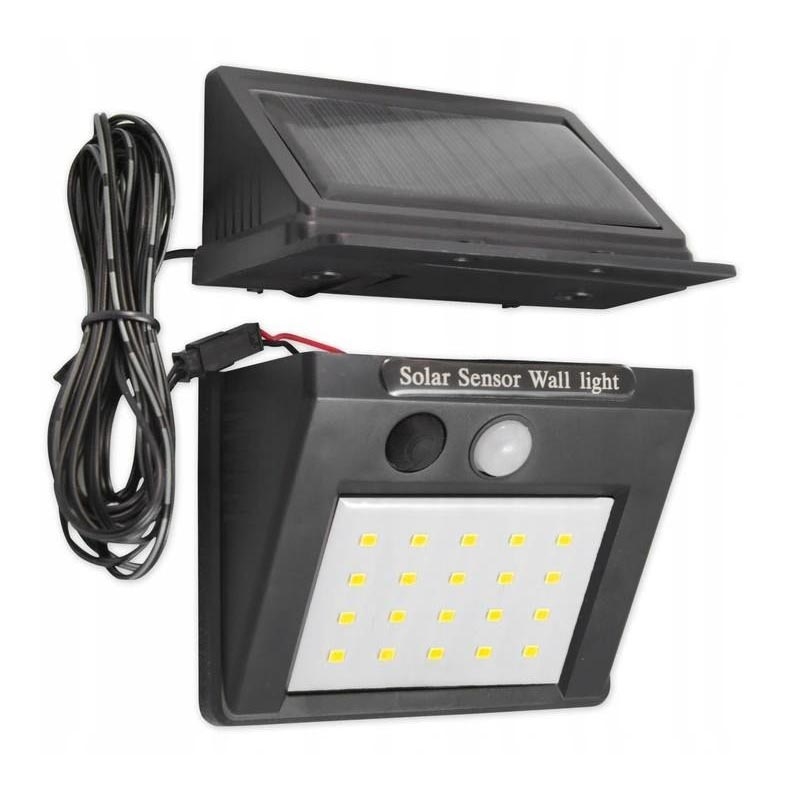 LED Solar-Wandleuchte mit Sensor und externem Panel LED/0,55W/3,7V 1200 mAh IP65