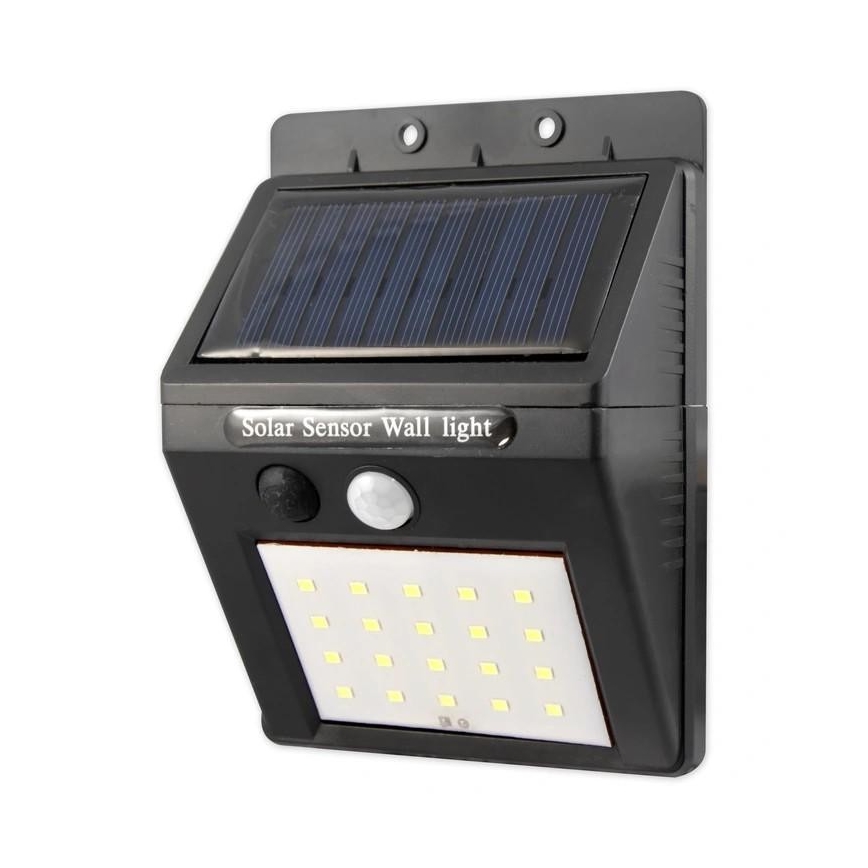 LED Solar-Wandleuchte mit Sensor und externem Panel LED/0,55W/3,7V 1200 mAh IP65