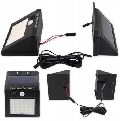 LED Solar-Wandleuchte mit Sensor und externem Panel LED/0,55W/3,7V 1200 mAh IP65