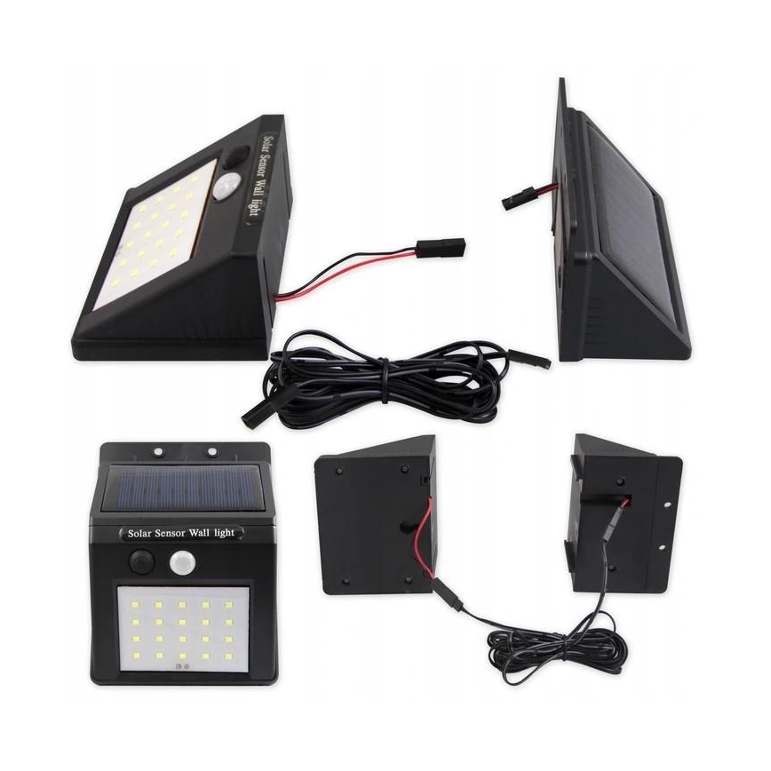 LED Solar-Wandleuchte mit Sensor und externem Panel LED/0,55W/3,7V 1200 mAh IP65