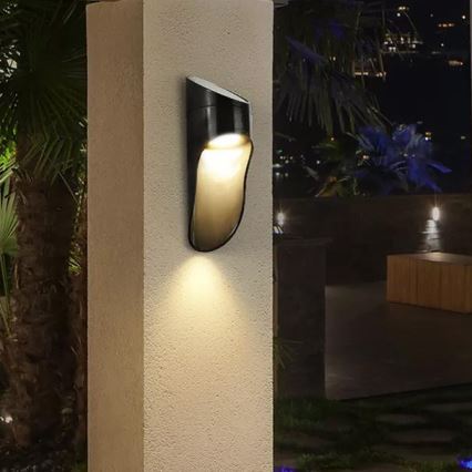 LED Solar-Wandleuchte PALESA LED/1W/3,7V IP65 1800 mAh schwarz