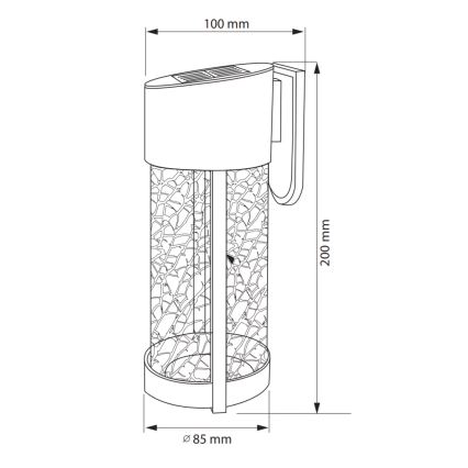 LED Solar-Wandleuchte VETRO LED/1,2V 600 mAh IP44