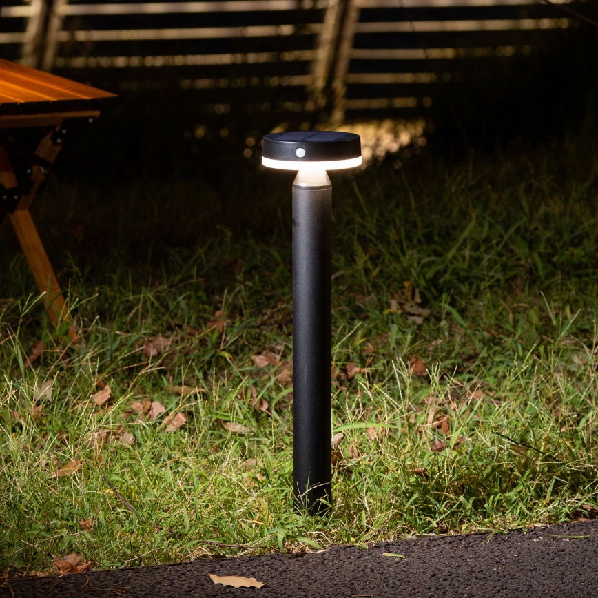 LED Solarleuchte mit Sensor GWINEA LED/4,5W/3,7V 2000 mAh 50 cm IP44 schwarz