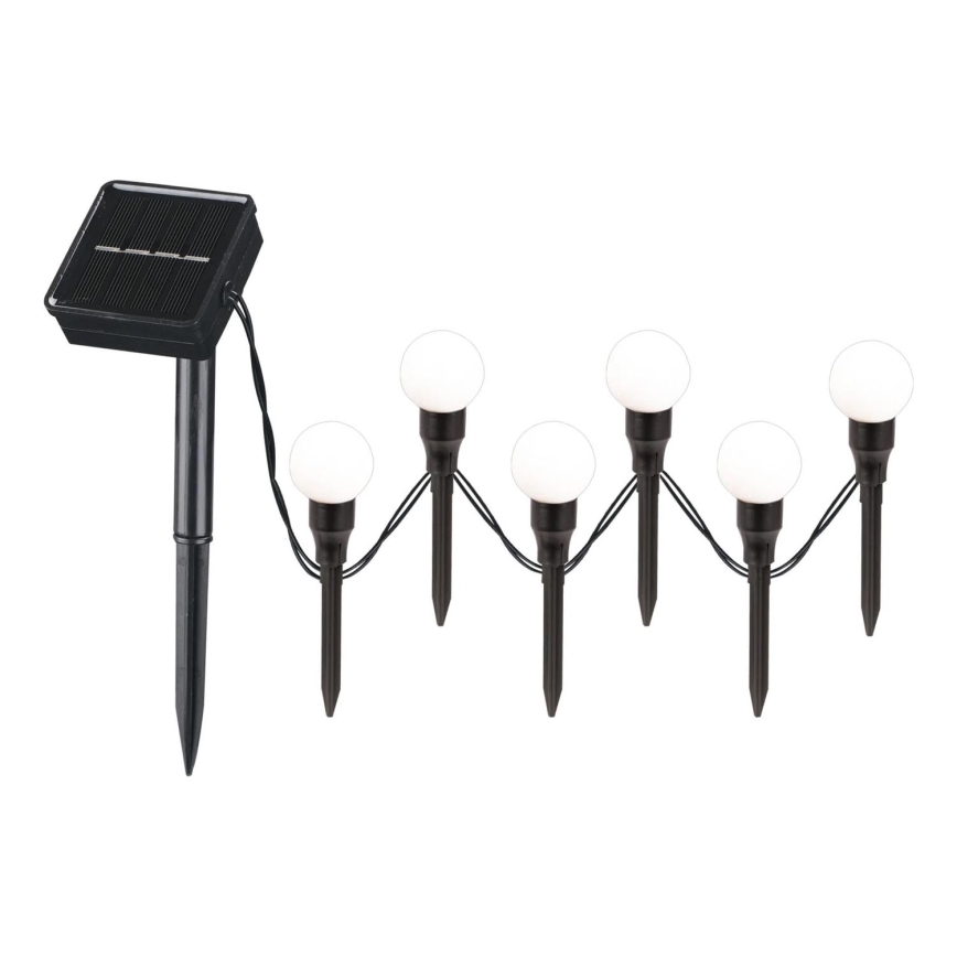 LED-Solarleuchte KULKI 6xLED/1,2V 600 mAh 4,3 m IP44 schwarz/weiß