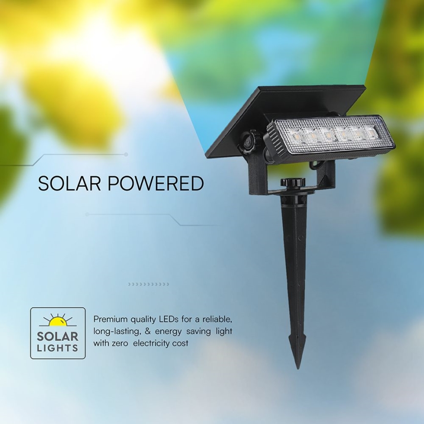 LED-Solarleuchte 2in1 LED/0,9W/3,7V 3000K IP65 1200 mAh schwarz