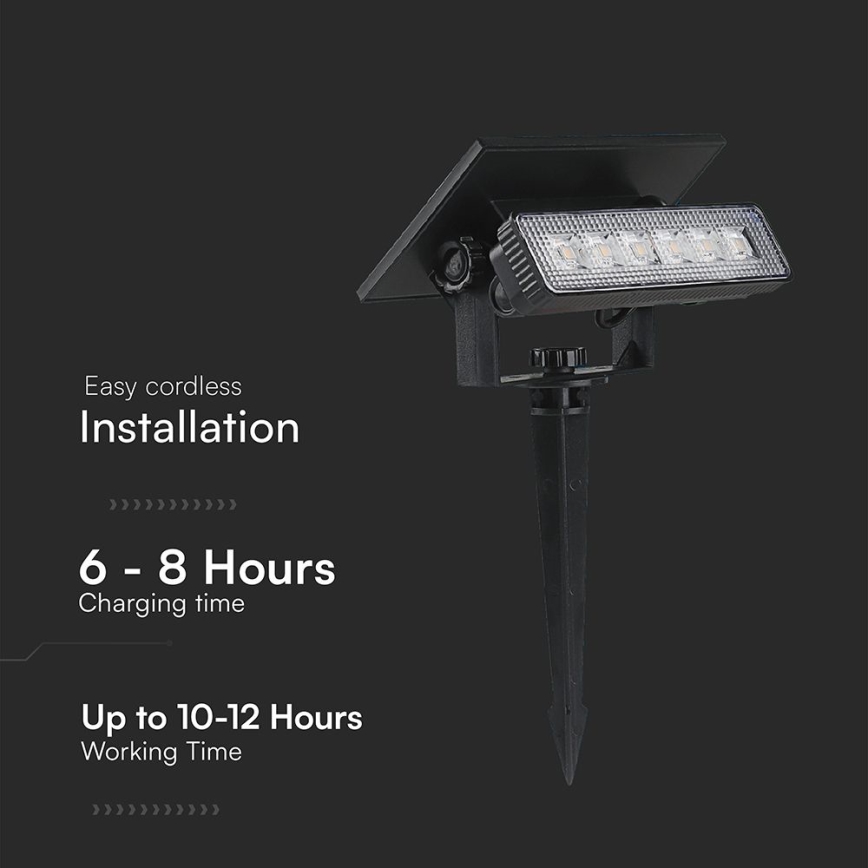 LED-Solarleuchte 2in1 LED/0,9W/3,7V 3000K IP65 1200 mAh schwarz