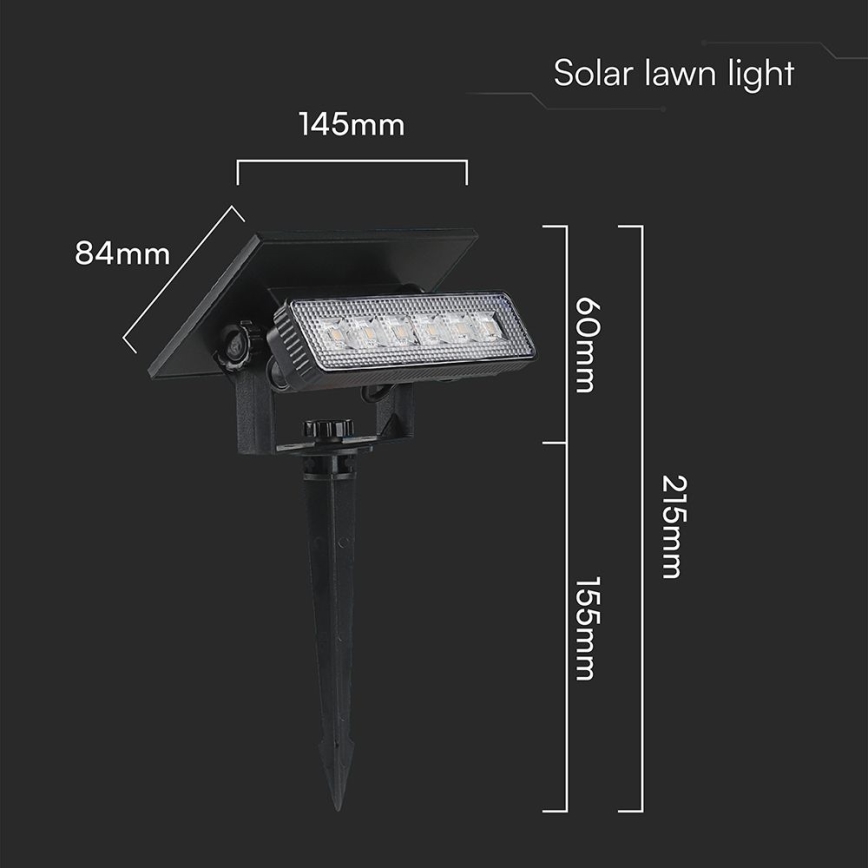 LED-Solarleuchte 2in1 LED/0,9W/3,7V 3000K IP65 1200 mAh schwarz