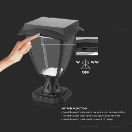 LED-Solarleuchte LED/2W/3,7V 3000/6000K IP65 2200 mAh