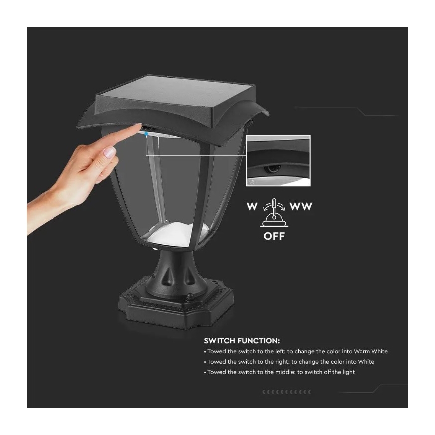 LED-Solarleuchte LED/2W/3,7V 3000/6000K IP65 2200 mAh