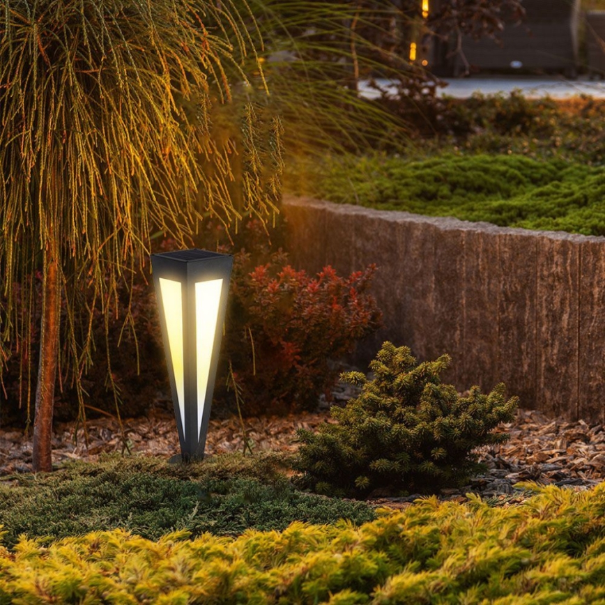 LED Solarleuchte LED/2W/3,7V IP65 3000K 2600 mAh schwarz + Fernbedienung
