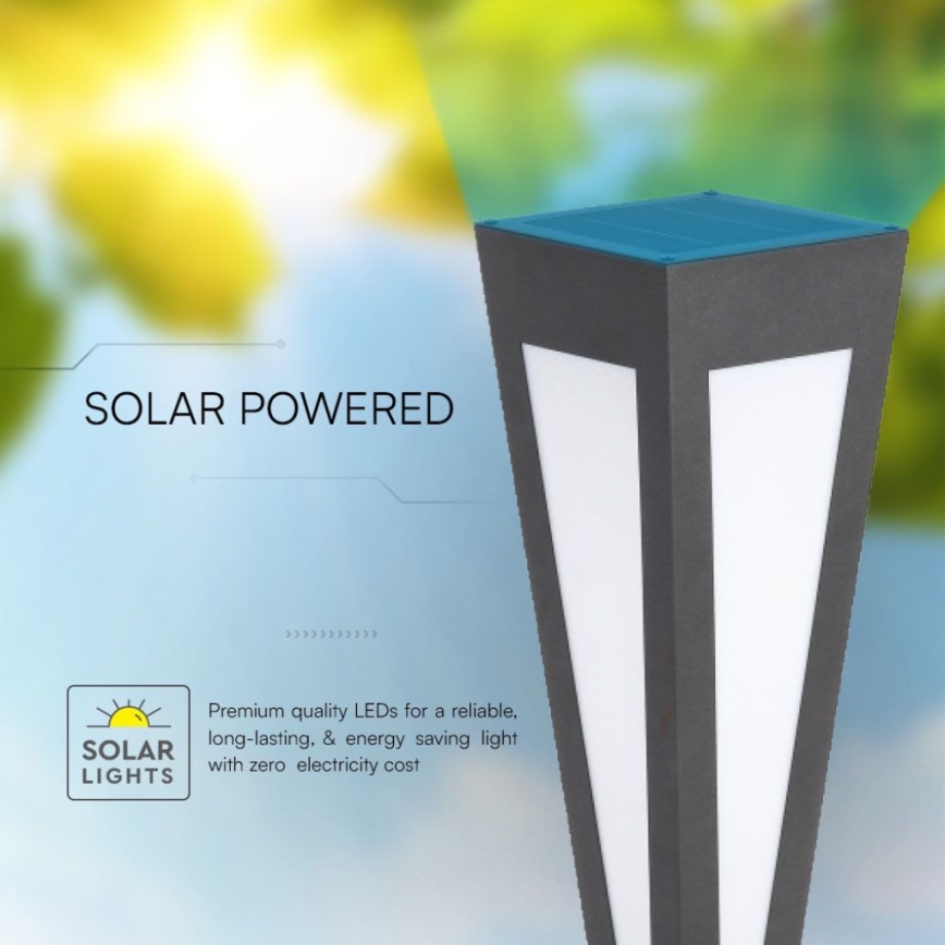 LED Solarleuchte LED/2W/3,7V IP65 3000K 2600 mAh schwarz + Fernbedienung