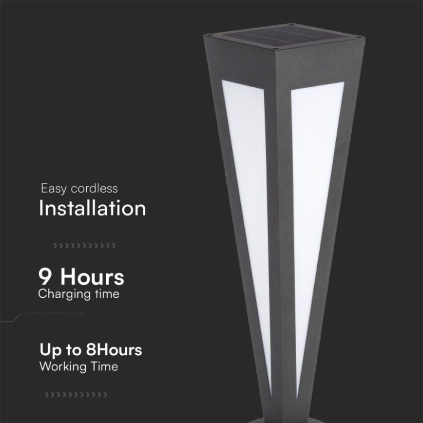 LED Solarleuchte LED/2W/3,7V IP65 3000K 2600 mAh schwarz + Fernbedienung