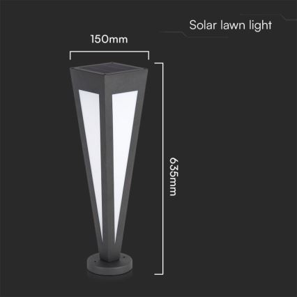 LED Solarleuchte LED/2W/3,7V IP65 3000K 2600 mAh schwarz + Fernbedienung