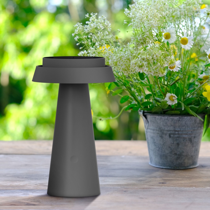 LED dimmbare Touch-Solarleuchte MARAKESZ LED/3,7V USB 3600 mAh 1800/2700/3000K IP54 grau