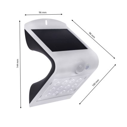 LED Solarleuchte mit Bewegungs- und Dämmerungssensor LED/1,5W/1200 mAh 3,7V IP65