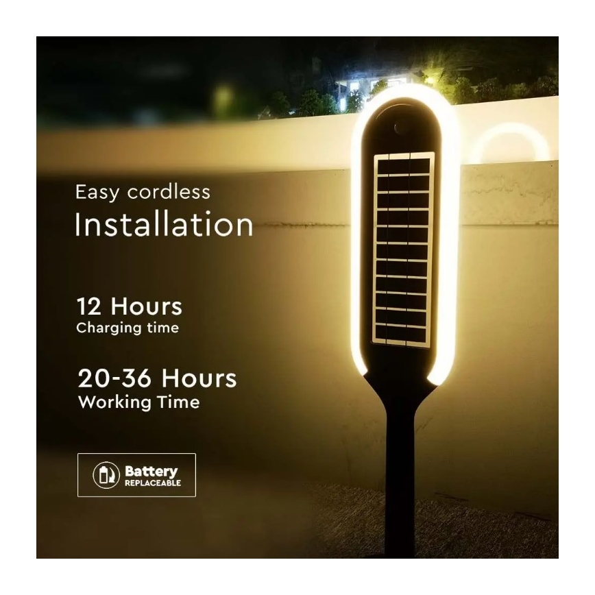 LED Solarleuchte mit Sensor BOLLARD LED/5W/5,5V 70 cm 4000K IP65 2000 mAh