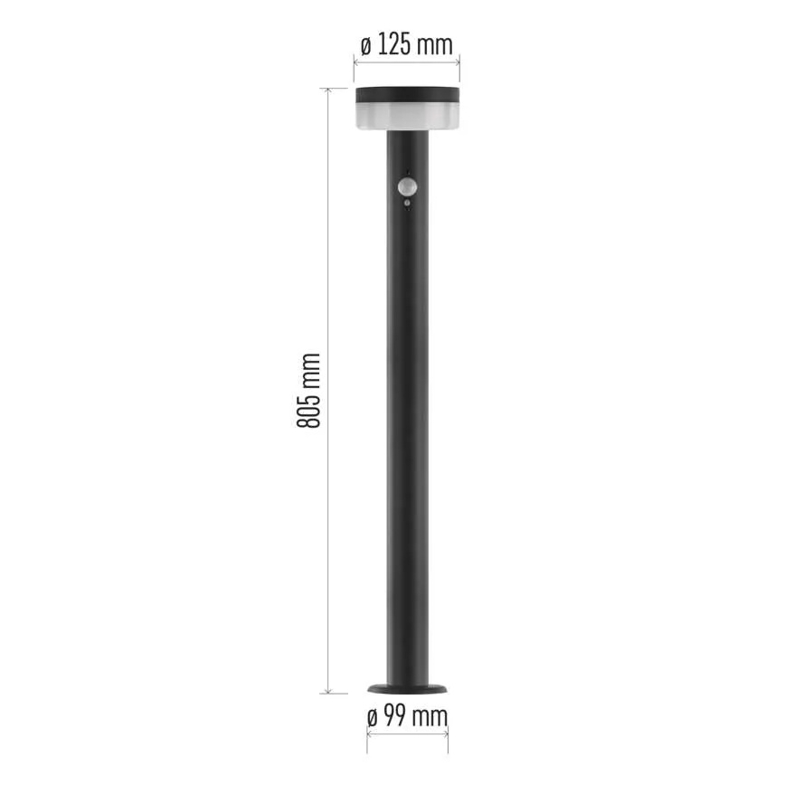 LED Solarleuchte mit Sensor LED/2W/3,7V 1200 mAh IP44 80 cm