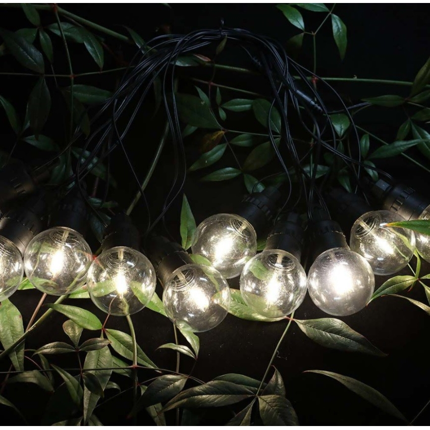 LED-Solarlichterkette 10xLED/0,5/4,5V 12 m 3000K IP44 1200 mAh + Fernbedienung